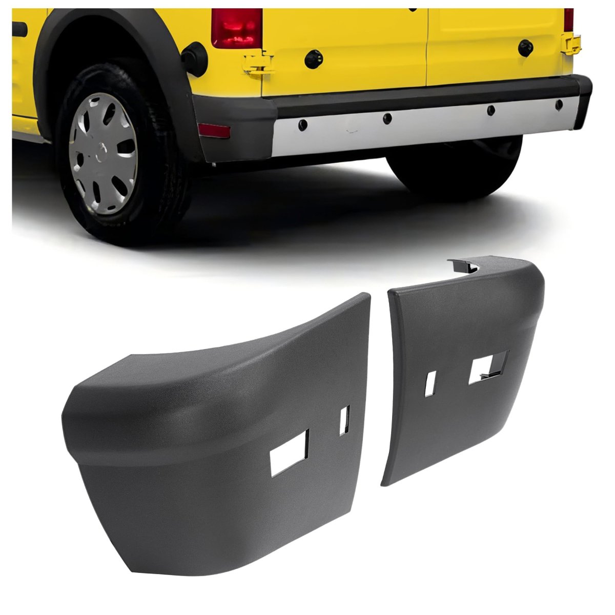 Rear Bumper End Cap Pair For 2010 2013d Transit Connect Xl Xlt Premium Black Pp Plastic Replacement For Fo1105133 Fo1104133 Mo