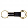 Ipick Image Ford F-150 2015 Up Round Hook Leather Strip Double Ring Golden Metal Key Chain