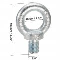 Uxcell Lifting Eye Bolt 7 8 X 31 5mm Male Thread C15 Carbon Steel For Hanging Pack Of 1