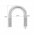 Uxcell U-bolts 7 8 21mm Inner Width 304 Stainless Steel M6 U-bolt Fastener For 18mm Pipe Dia 5pcs