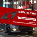 Fog Light Bezel Pair For 2013-2017 Hyundai Veloster Turbo Front Bumper Lamp Trim Cover Matte Black Replacement Hy1038140