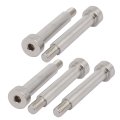 304 Stainless Steel Hex Socket Shoulder Bolt 10mm Dia 50mm Length M8 Thread 5pcs 