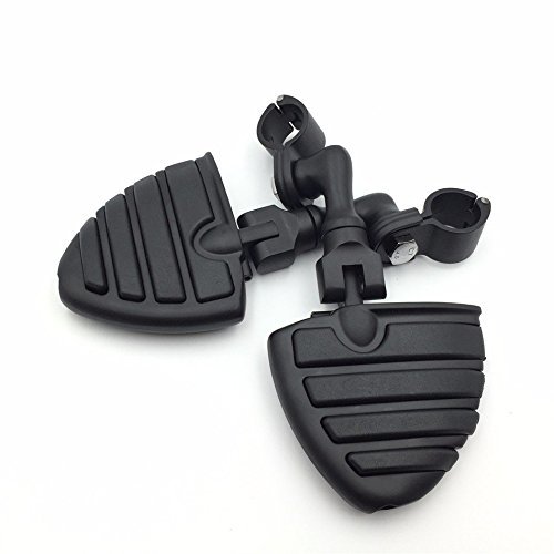Motorcycle Black Short Angled Peg Mounting Kit With U Shape Footrest For 1 In 25mm Front Engine Guard Frame Tube Iron 883