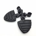 Motorcycle Black Short Angled Peg Mounting Kit With U Shape Footrest For 1 In 25mm Front Engine Guard Frame Tube Iron 883