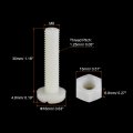 Uxcell 20 Pairs Nylon Screw Nut Assortment M8x30mm Slotted Pan Head Screws M8 Hex Nuts For Machinery Electronics White