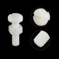Uxcell 20 Pairs Nylon Screw Nut Assortment M8x30mm Slotted Pan Head Screws M8 Hex Nuts For Machinery Electronics White