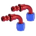 2pcs 8an 90 Degree Push Lock Hose Fitting Barb End Adapter Fuel Oil Line Red Blue 