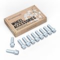 10pcs Extended Silver Lug Bolts 14x1 5 40mm Shank Length Not Oe Ball Radius Seat Compatible With Audi Tt A3 A4 S4 A5 S5 A6 S6