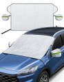 Astroai Windshield Snow Cover For Ice And 4-layer Protection Uv Frost Wiper Mirrors Windproof Sunshade Cover Cars Sedans 