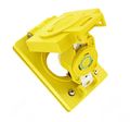 Leviton 67w48 20 Amp 250 Volt Single Locking Flush Mounting Receptacle Corrosion Resistant Grounding Wetguard Flip Lid Yellow 