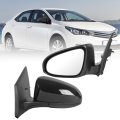 Left Driver Side View Door Mirror For 2014-2019 Toyota Corolla With Power Glass Manual Folding Non-heated Black Replaces 