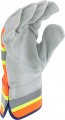 West Chester Hvo500 Premium Split Cow Hide Leather Palm Gloves Pack Of 12 Gray Orange Large Hi-vis Safety