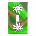 Marijuana Leaf Pot Weed Psychedelic Plastic Wall Decor Toggle Light Switch Plate Cover 