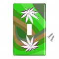 Marijuana Leaf Pot Weed Psychedelic Plastic Wall Decor Toggle Light Switch Plate Cover