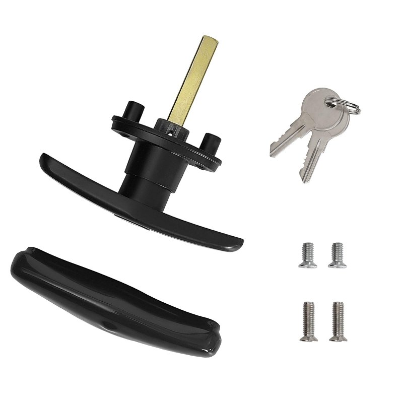 Truck Camper Shell Locking T Handle For Canopy And Rv Clockwise To Open With Dust Cover 1 625 In Shaft Length Includes 2 Keys