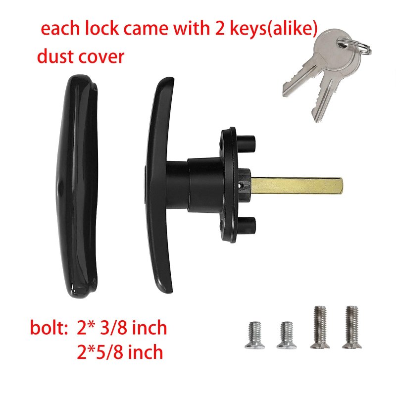 Truck Camper Shell Locking T Handle For Canopy And Rv Clockwise To Open With Dust Cover 1 625 In Shaft Length Includes 2 Keys