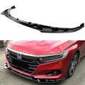 V2 Jdm 3pc Gt Style Painted Gloss Black Front Bumper Lip Splitter Kit Compatible For 2021 2022 Honda Accord Ex Lx Touring Sport