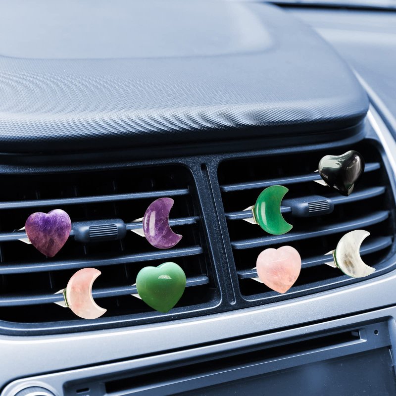 Tallew Moon Crystals Car Vent Clip Freshener Accessories For Women Fresheners Quartz Air Clips Moon Style