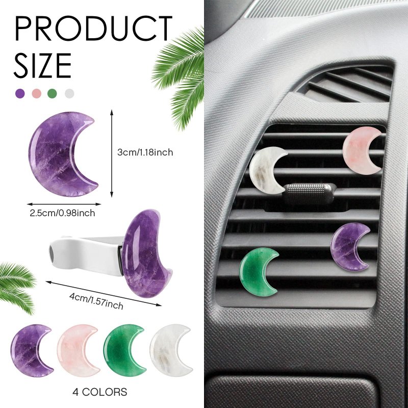 Tallew Moon Crystals Car Vent Clip Freshener Accessories For Women Fresheners Quartz Air Clips Moon Style