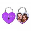 Personalized Love Heart Lock Engraving Photo Custom Picture For Couples Men Women Boyfriend Girlfriend Lover Memorial