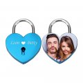 Personalized Love Heart Lock Engraving Photo Custom Picture For Couples Men Women Boyfriend Girlfriend Lover Memorial