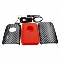 2-layers Protection Hybrid Combo Carbon Key Fob Cover With Keychain For Mazda 3 Cx-5 Cx-9 Cx-30 6 2019-2022 Wazske11d01