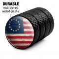 Rustic Betsy Ross 1776 Distressed American Flag Tire Rim Wheel Aluminum Valve Stem Caps