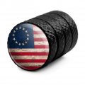 Rustic Betsy Ross 1776 Distressed American Flag Tire Rim Wheel Aluminum Valve Stem Caps