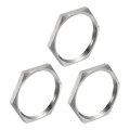 3pcs Cast Pipe Fitting Hex Locknut 304 Stainless Steel Lock Nut Npt 1-1 2 Female Thread For Plumbing Fixed Water Broom And 