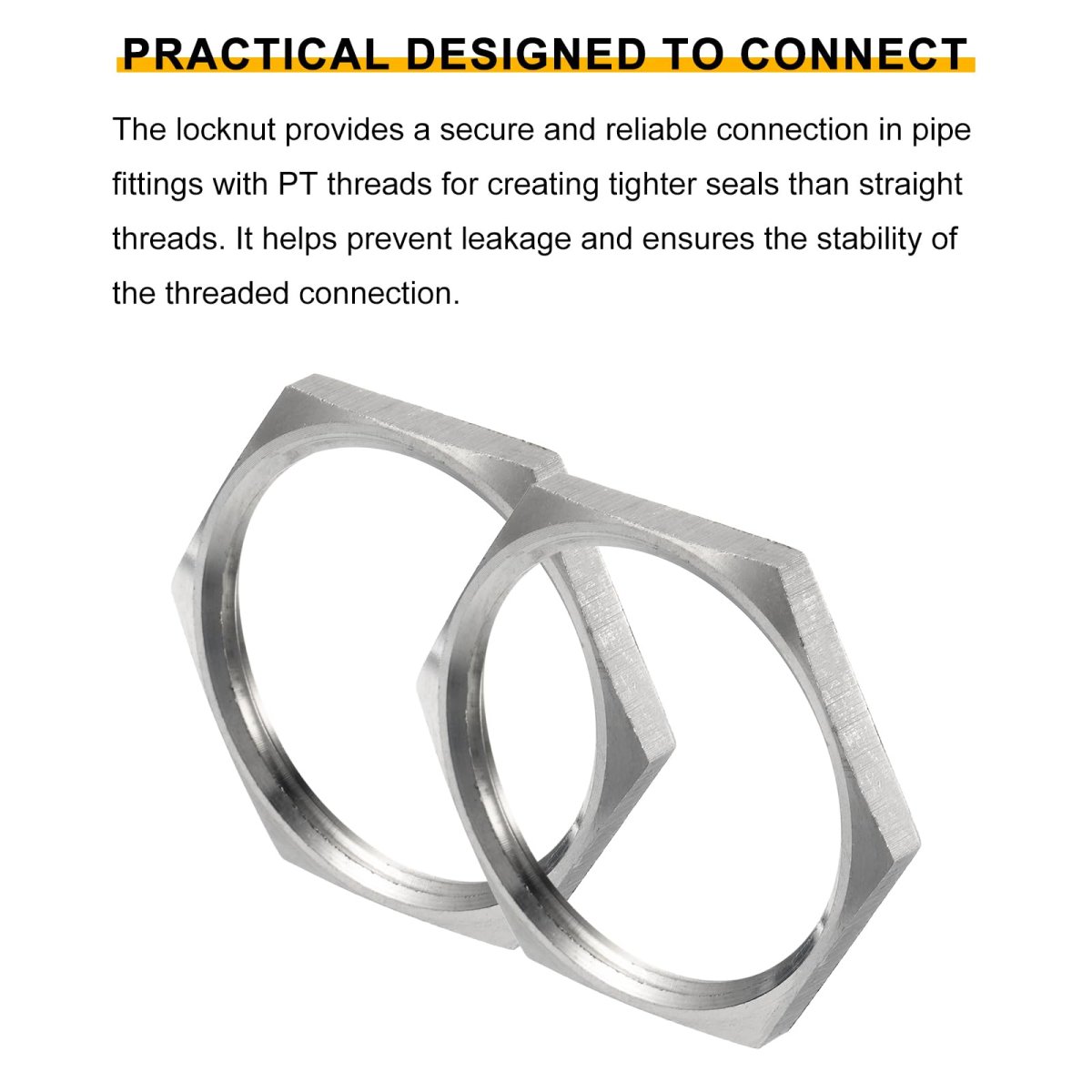 3pcs Cast Pipe Fitting Hex Locknut 304 Stainless Steel Lock Nut Npt 1-1 2 Female Thread For Plumbing Fixed Water Broom And