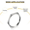 3pcs Cast Pipe Fitting Hex Locknut 304 Stainless Steel Lock Nut Npt 1-1 2 Female Thread For Plumbing Fixed Water Broom And