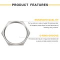 3pcs Cast Pipe Fitting Hex Locknut 304 Stainless Steel Lock Nut Npt 1-1 2 Female Thread For Plumbing Fixed Water Broom And