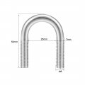 Uxcell U-bolts 5pcs 1 25mm Inner Width 50mm Length M8 304 Stainless Steel U-bolt Fastener For 22mm Pipe Dia