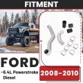 Kuafu Hot Cold Side Intercooler Pipe Kit Compatible With 2008 2009 2010 Ford 6 4l Powerstroke Diesel Aluminium Rubber Silvery