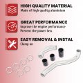 Kuafu Hot Cold Side Intercooler Pipe Kit Compatible With 2008 2009 2010 Ford 6 4l Powerstroke Diesel Aluminium Rubber Silvery