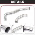 Kuafu Hot Cold Side Intercooler Pipe Kit Compatible With 2008 2009 2010 Ford 6 4l Powerstroke Diesel Aluminium Rubber Silvery