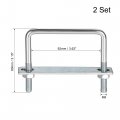 Uxcell Square U-bolts 3-5 8 92mm Inner Width Carbon Steel M8 With Nuts Frame Plate Round Washers 2 Set
