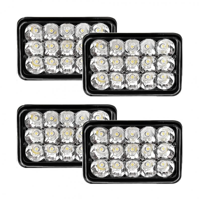 4x 4x6 Premium Led Headlight Conversions Black H4651 H4656 H4666 For Cars 12 Volts 45 Wattage Front Assemblies