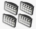 4x 4x6 Premium Led Headlight Conversions Black H4651 H4656 H4666 For Cars 12 Volts 45 Wattage Front Assemblies