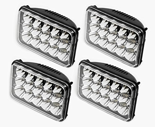 4x 4x6 Premium Led Headlight Conversions Black H4651 H4656 H4666 For Cars 12 Volts 45 Wattage Front Assemblies