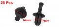 Uxcell Plastic 7mm Hole Panel Trim Clips Rivet Fastener 25 Pcs Black