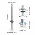 Uxcell 14 X 5 Self Drilling Screws With Rubber Washer 50pcs Zinc Plated Steel Roofing Hex Head Tapping Epdm For Metal To