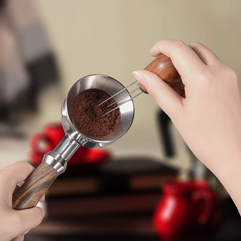 Espresso Coffee Stirrer Santow Wood Handle Needle Type Distribution Tool-professional Barista Tamper Distributor Rosewood