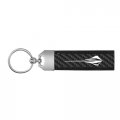 Ipick Image For Chevrolet Corvette C8 Stingray Real Carbon Fiber Strap With Black Leather Stitching Edge Premium Key Chain