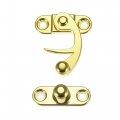 Uxcell Antique Vintage Lock Clasp Right Latch Hook Hasp 33mmx28mm Swing Arm Gold Tone 5 Pcs