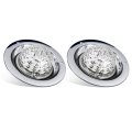 Partsam 2pcs Watermelon Lights Dual Color Amber Blue Led Marker Turn Auxiliary Prismatic Lens With Chrome Base Replacement For 