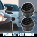 X Autohaux 2pcs 75mm Car Universal Black Air Conditioning Warm Vent Deflector Outlet Louvered For Auto Yacht Mushroom Type