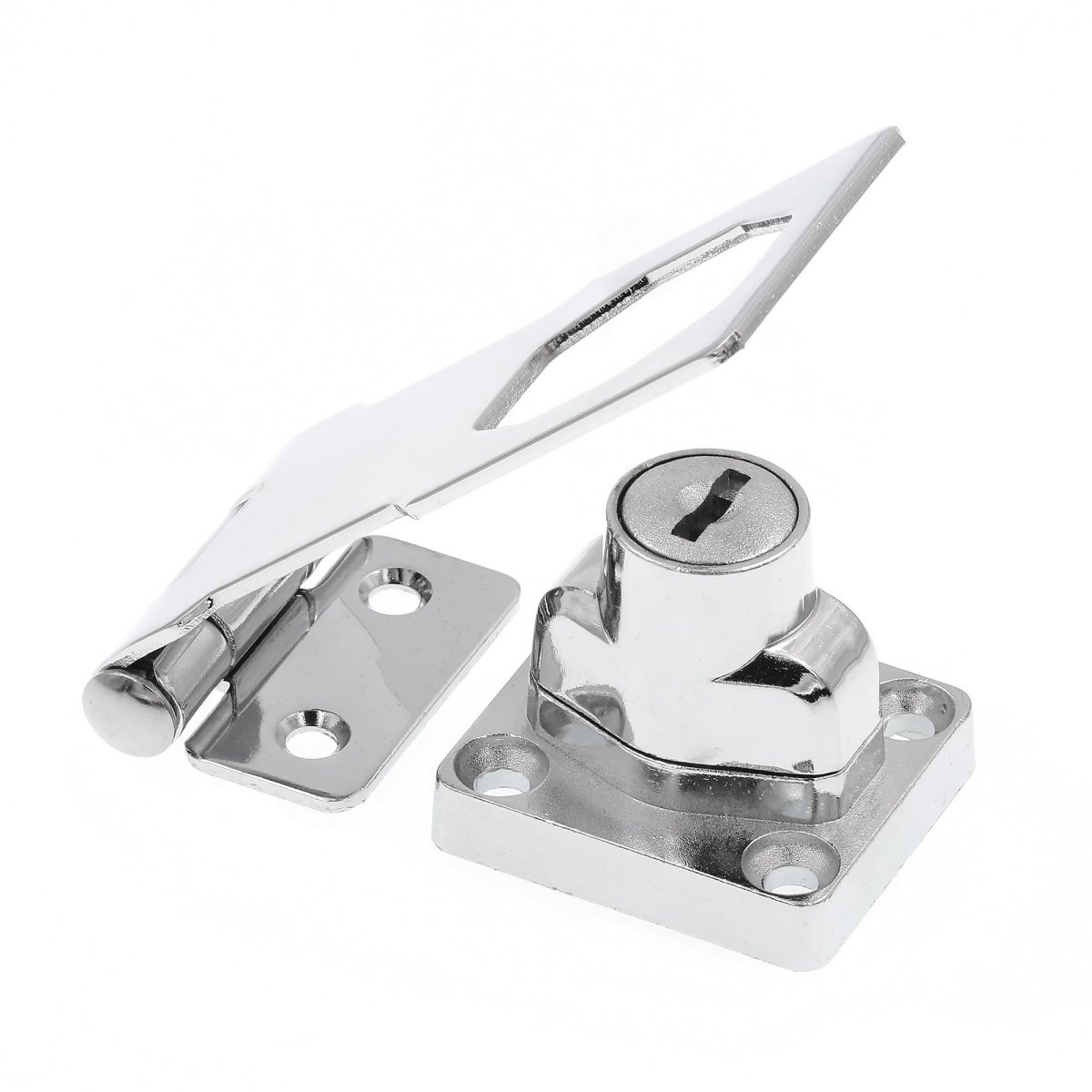 U 117164 Door And Gate Safety Hasp Hinge Latch 3 In Chrome Keyed Twist Knob Lock With Screws For Cabinets Boxes
