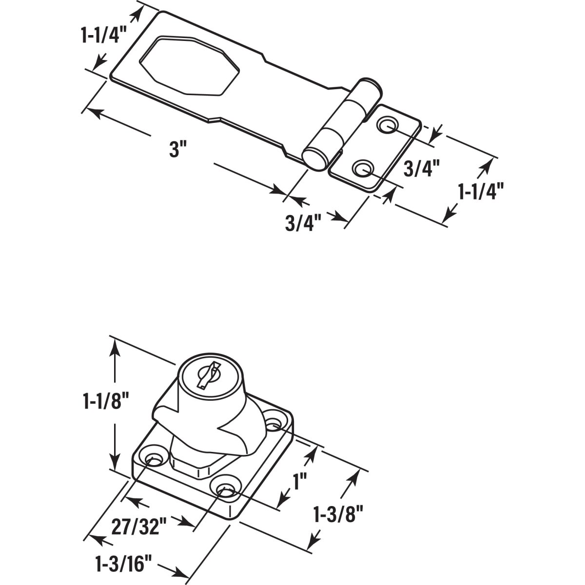 U 117164 Door And Gate Safety Hasp Hinge Latch 3 In Chrome Keyed Twist Knob Lock With Screws For Cabinets Boxes