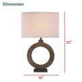 Aspen Creative 40214-11a 25 High Transitional Metal Table Lamp Antique Brass Finish And Oval Shaped Shade In White 16 Wide